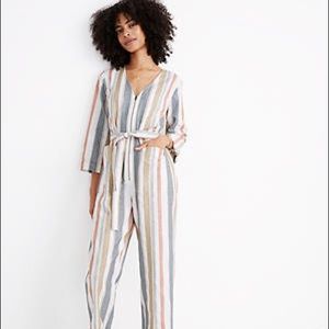 Tie-waist striped Madewell jumpsuit